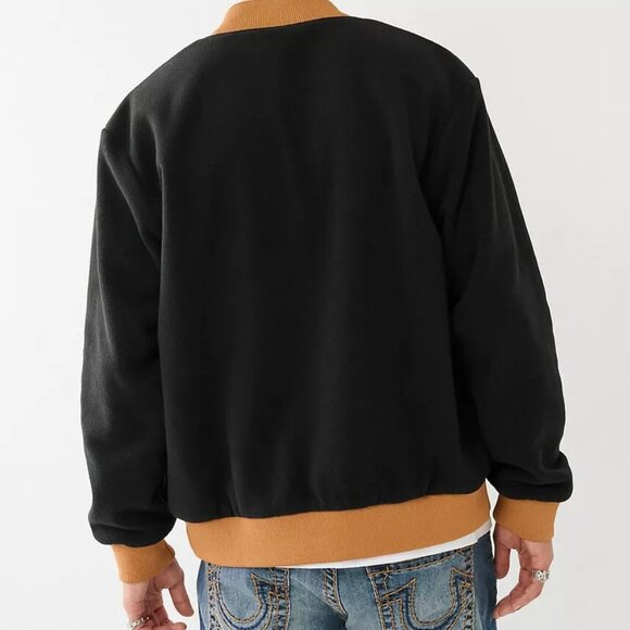 NWT $199 TRUE RELIGION MEN'S JACKET MEDIUM M  ALL FLEECE BOMBER - Picture 7 of 10